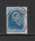 NEWFOUNDLAND SCOTT 49 USED FINE - 1896 3c BLUE ISSUE (D) - QUEEN VICTORIA