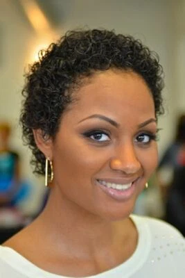 Short Curly Real Human Hair Wigs for Women Afro Pixie Cut Wigs Black Curly Wigs  - Image 1 of 4
