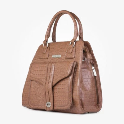 Nuevo Bolso Pouchee Imitación Cuero Croc Hidee Cartera Bolsillo Bolso de Mano Foto 1 de 3