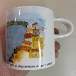 Rae Dunn Magenta Mug “Where the Mediterranean Sea Meets Antibes” ~8oz Ocean READ - Picture 1 of 9