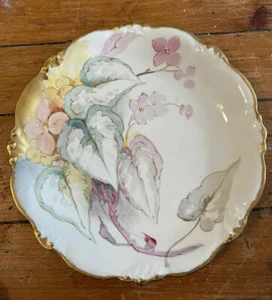 Limoges Elite L Floral Painted Lovely Colors Tray Platter Gold Trim 12.5 inches - Picture 1 of 8