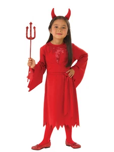 Rubies Red Devil Girl Opp Kids/Girls Dress Up Halloween Party Costume Size M - Picture 1 of 4