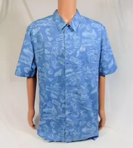 Camisa de pesca hawaiana con estampado de pescado azul Columbia PFG Trollers talla XLT NUEVA - Imagen 1 de 4