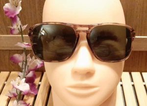 VINTAGE MEN'S EVANS PILOT SUNGLASSES E300/508 GRAY TORTOISESHELL 145 - Picture 1 of 11
