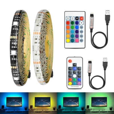 Tira LED RGB DC5V 5050 30LEDs/m Tiras de Luz LED USB Cinta Flexible 0.5M-5M Foto 1 de 4