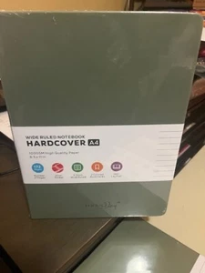 172-Page A4 Notebook Hardcover- Wide Ruled,100GSM Thick Paper, 8.5'' x11 (Black) - Picture 1 of 8