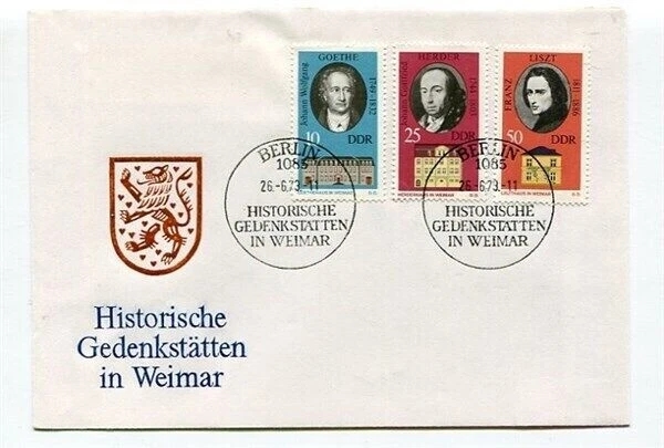 D28903 Famous People Buildings Architecture FDC East Germany 1973 - Image 1 of 1