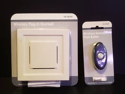 Receptor de carrilhão de porta plug-in sem fio branco 1001406903 com campainha 216591 216593 - Imagem 1 de 4