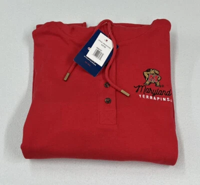 Champion Mujer Maryland Terrapins Sudadera con Capucha 4 Botones, Rojo, Talla S Foto 1 de 4