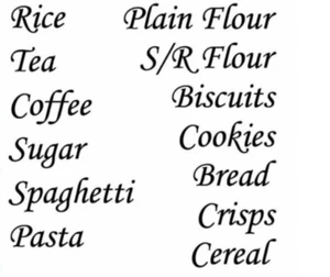 Küche Speisekammer Vinyl Aufkleber Sticker Lebensmittel Gläser Behälter Etiketten personalisiert UK - Bild 1 von 7