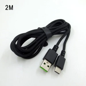 2M Black Type-C Charging Cable For Razer Deathstalker V2 Pro Wireless Keyboard - Picture 1 of 5