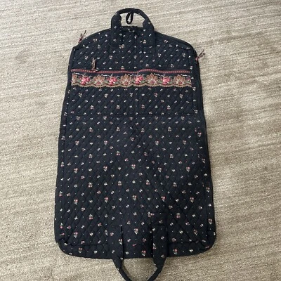 Vera Bradley Vintage Hanging Garment Bag Retired Black Floral Pattern EUC - Image 1 of 4