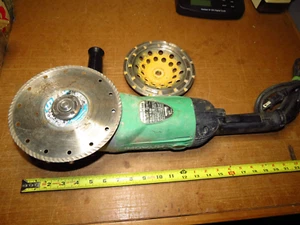 HITATCHI KOKI G18SS 7" angle grinder w/cutoff & cup grinder used works powerful - Picture 1 of 6