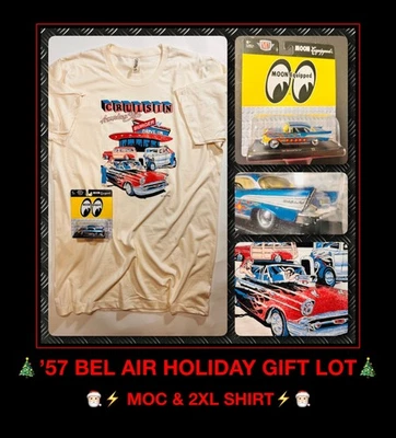 USA M2 MACHINES moc 1957 Chevrolet Bel Air GIFT LOT SET UNUSED VTG T-Shirt XXL - Image 1 of 4