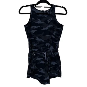 Athleta Girl L On The Go Camo Romper Gray Sleeveless Powervita Comfort - Picture 1 of 7