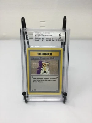 Impostor Professor Oak #73 Base 1st Edition Thick Stamp Shadowless Beckett 9 B - Image 1 of 3