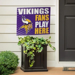 Letrero de Minnesota Vikings Yard "Los fanáticos juegan aquí" - Imagen 1 de 7