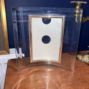 Sixtrees Curved Bevelled Glass Silver Coloured Edge 6”x4” - Picture 1 of 5