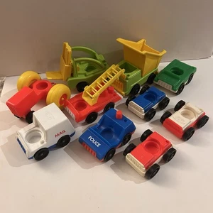 Vintage Little People Fisher Price Fahrzeug Konvolut - Feuerwehr, Post, LKW, PKW - Bild 1 von 6