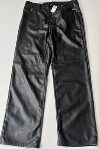 Gap Vintage Slim High Rise Faux Leather Pants Womens 30 / 10S  Black - Picture 1 of 7