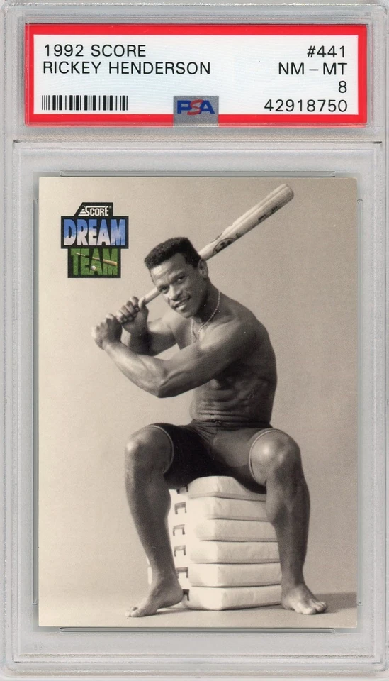1992 Score #441 Rickey Henderson - PSA 8 - Image 1 of 2