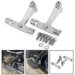 Chrome Passenger Footboard Mount Brackets For Harley Road Electra Street Glide - Picture 1 of 15