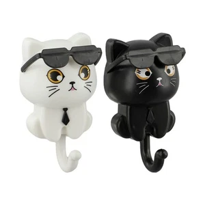 Cute Cat Hooks 2 Pack with Sunglasses Perfect for Organizing Essentials - Photo 1/17