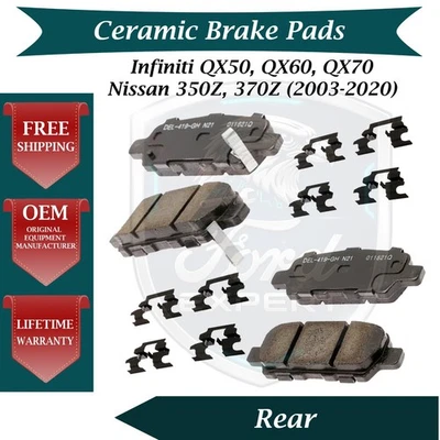 Kit de pastillas de freno traseras de cerámica ACDelco OEM para Nissan Infiniti 2003-2020 9 años de garantía Foto 1 de 4