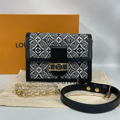 Bolso Louis Vuitton Dauphine MM 1854 Denim Bordado Edición Limitada Cadena Foto 1 de 4