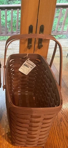 NEW Longaberger Large Magazine Basket Warm Brown NWT Cover