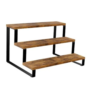 Wooden Display Riser Stand 3 Tier Risers Tiered Cabinet Organizer Widened Rack - Picture 1 of 9
