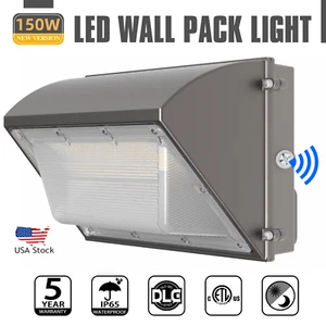 150W Wall Pack Light w/Photocell Daylight Dusk Dawn LED Outdoor Security Lights - Picture 1 of 15