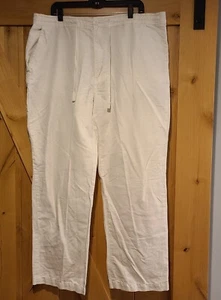 Island Shores Pantalones Para Hombre XL 40x31 Mezcla de Lino Blanco Cordón Playa Vaca - Imagen 1 de 14