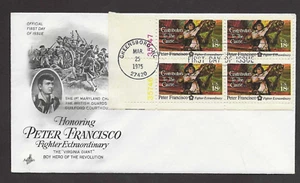 #1562 18c Contributors to the Cause -Peter Francisco - ArtCraft FDCPB4 Plt#35747 - Picture 1 of 2