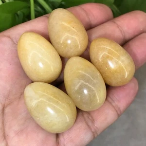 5pcs natural yellow aventurine quartz egg quartz crystal skull reiki healing gem - Picture 1 of 12