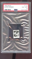 1950 R423 #110 Lloyd Waner PSA 8 Graded Baseball Card Game Strip Orange Back