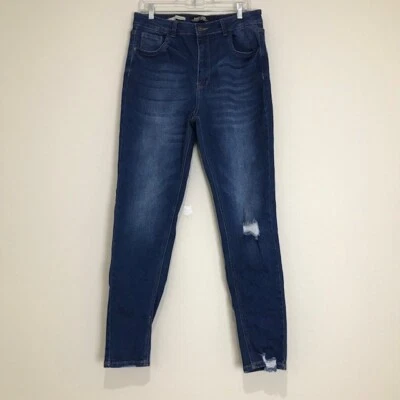 Sweet Look Jeans Womens 14 High Waisted Distressed Dark Wash Stretch EUC - Image 1 of 4