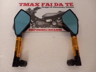 SPECCHI SPECCHIETTI MANUBRIO YAMAHA  TMAX 500 2001 2003 2004 2007 ORO - Imagen 1 de 3