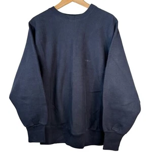 Osh Kosh B’Gosh VTG Navy Blue Fleece Sweatshirt Size Medium Heavyweight USA Made - Picture 1 of 5