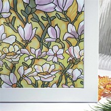 Static Cling Frosted Stained Flower Glass Window Film Sticker Privacy Home Decor