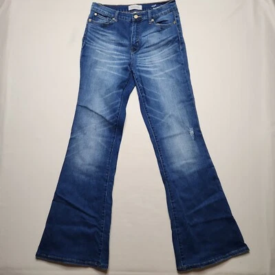 Pantalones de mezclilla acampanados de cintura alta Henry and Belle para mujer talla 31 azul P4 Foto 1 de 4