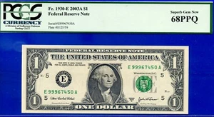 2003A $1 Federal Reserve Note PCGS 68PPQ top pop 1/0 Richmond EA block Fr 1930-E - Picture 1 of 3
