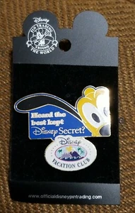  Disney Vacation Club Best Kept Secret Pluto Pin w/Mickey Mouse Pinback NEW!  - Picture 1 of 2