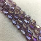 Luster Amethyst Glass Teardrop Beads | 12X8mm | 8" String Approx. 18 Beads
