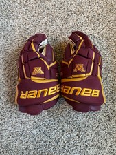 Minnesota Golden Gophers Bauer Supreme TotalOne NCAA Hockey Gloves Size 15