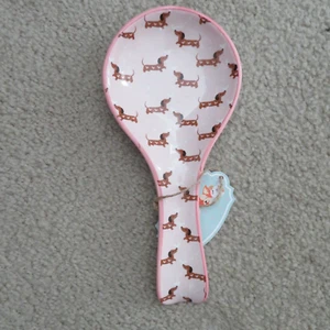 Dachshund Valentine 10 Strawberry Street - Dogs Pink Porcelain Spoon Rest NWT - Picture 1 of 4