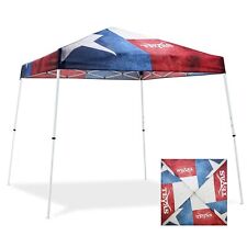 10x10 Slant Leg Pop-up Texas Flag Canopy Tent Easy One Person Setup Instant O...