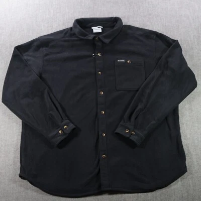 Camisa masculina Columbia XXL ponta preta Marshall overshirt lã macia acampamento ao ar livre - Imagem 1 de 4