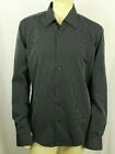 VALENTINO ROMA Men's Interfit Black Stripe Dress Shirt Size 17 Retail $270