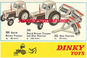 Dinky Toys 305 325 322 David Brown Tractor A3 Size Poster Advert Leaflet Sign - Picture 1 of 1